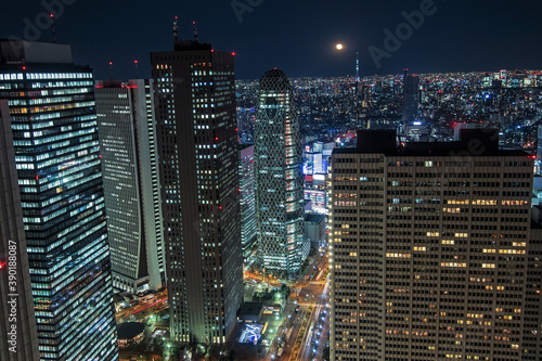 Downtown Tokyo at night