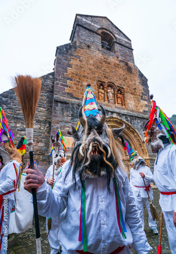 Zamarrones, Antruido Carnival, Piasca, Liébana Valley, Cantabria, Spain, Europe photo