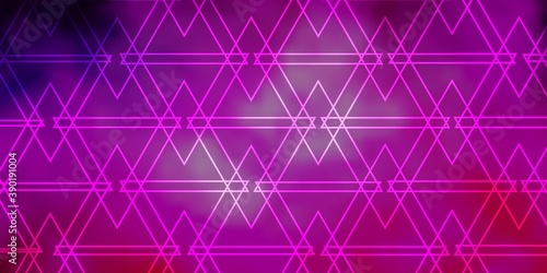 Light Purple, Pink vector background with lines, triangles.