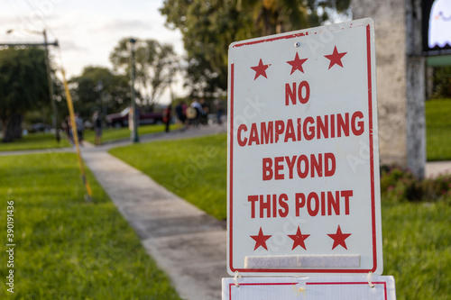 Sign at a Polling Place on Election Day