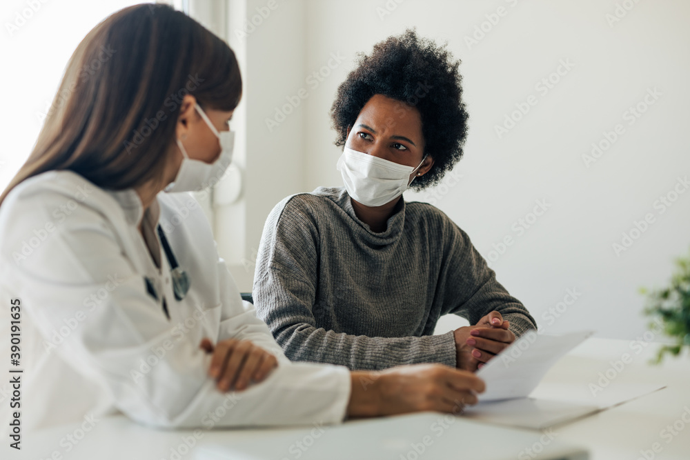 Wearing protective mask. Wearing protective mask.
