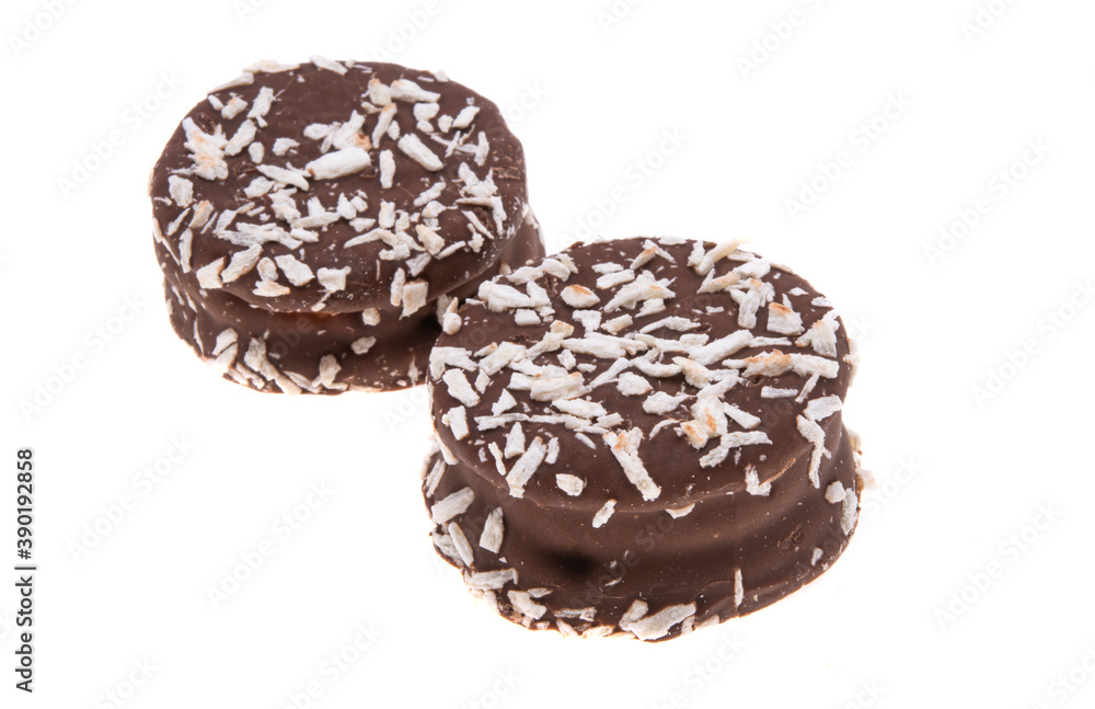 cookies in chocolate glaze isolated cookies in chocolate glaze isolated
