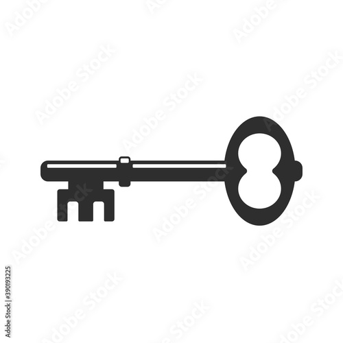 Old Door Key Black Icon Vector Illustration Art