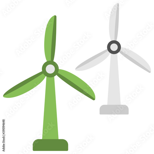 
Windmill icon with eolic wind turbine to generate clean energy

