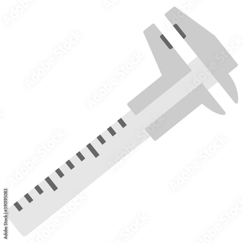 
Precise measuring tool, vernier caliper flat icon
