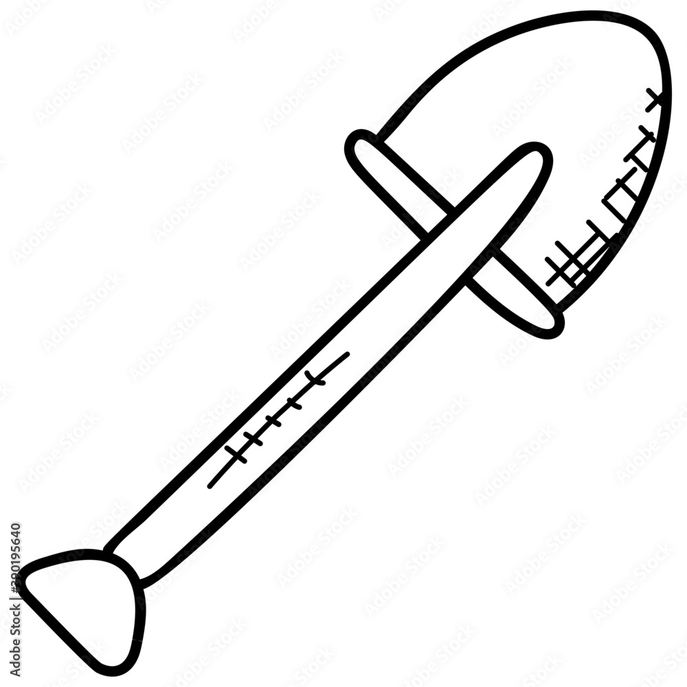 Gardening or construction hand tool, shovel doodle
Gardening or construction hand tool, shovel doodle