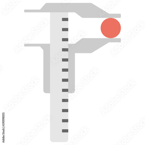 
Precise measuring tool, vernier caliper flat icon
