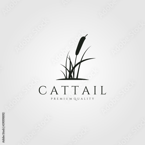 cattail premium logo vector illustration design, cattail silhouette vector design