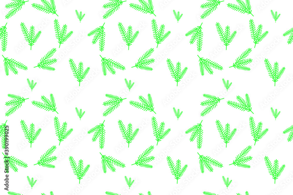 Seamless fabric with a pattern of branches of a green Christmas tree. Template. Christmas holiday. Vector illustration. Seamless fabric with a pattern of branches of a green Christmas tree. Template. Christmas holiday. Vector illustration.