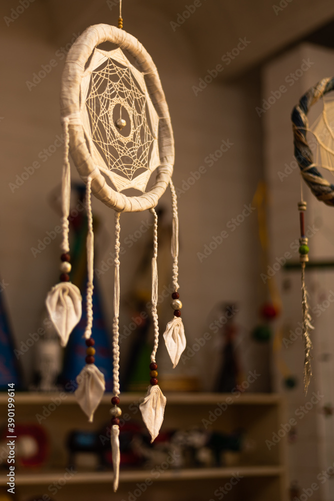 Display handicrafts in Wellpaper  Auroville, Tamilnadu