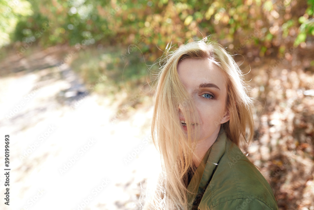 Young adult woman spending quality time in the forest Young adult woman spending quality time in the forest