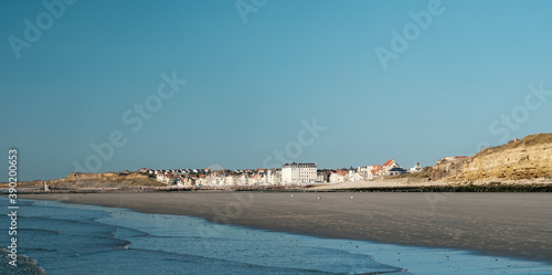 Panoramic view of the seaside town of Wimereux on the French Opal Coast.