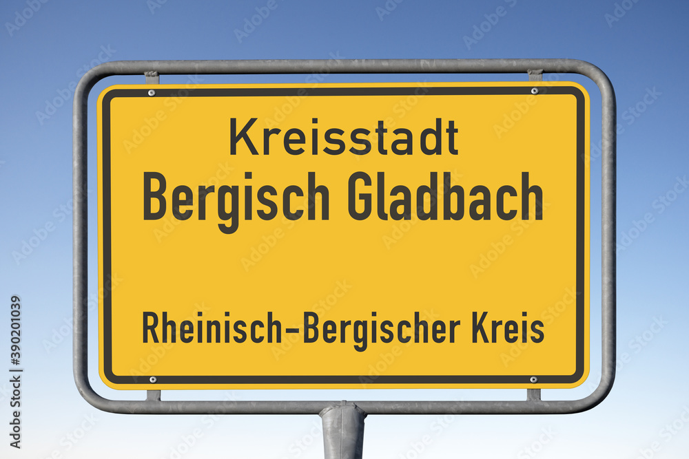 Kreisstadt, Bergisch Gladbach, Rheinisch-Bergischer Kreis, Ortstafel, (Symbolbild) Kreisstadt, Bergisch Gladbach, Rheinisch-Bergischer Kreis, Ortstafel, (Symbolbild)