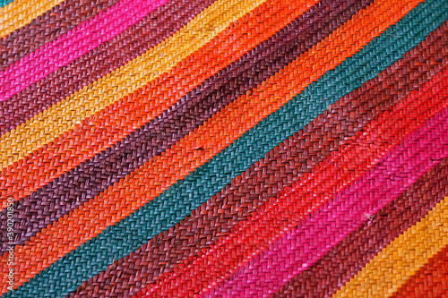 Handicraft with colorful straw, Rio, Brazil 