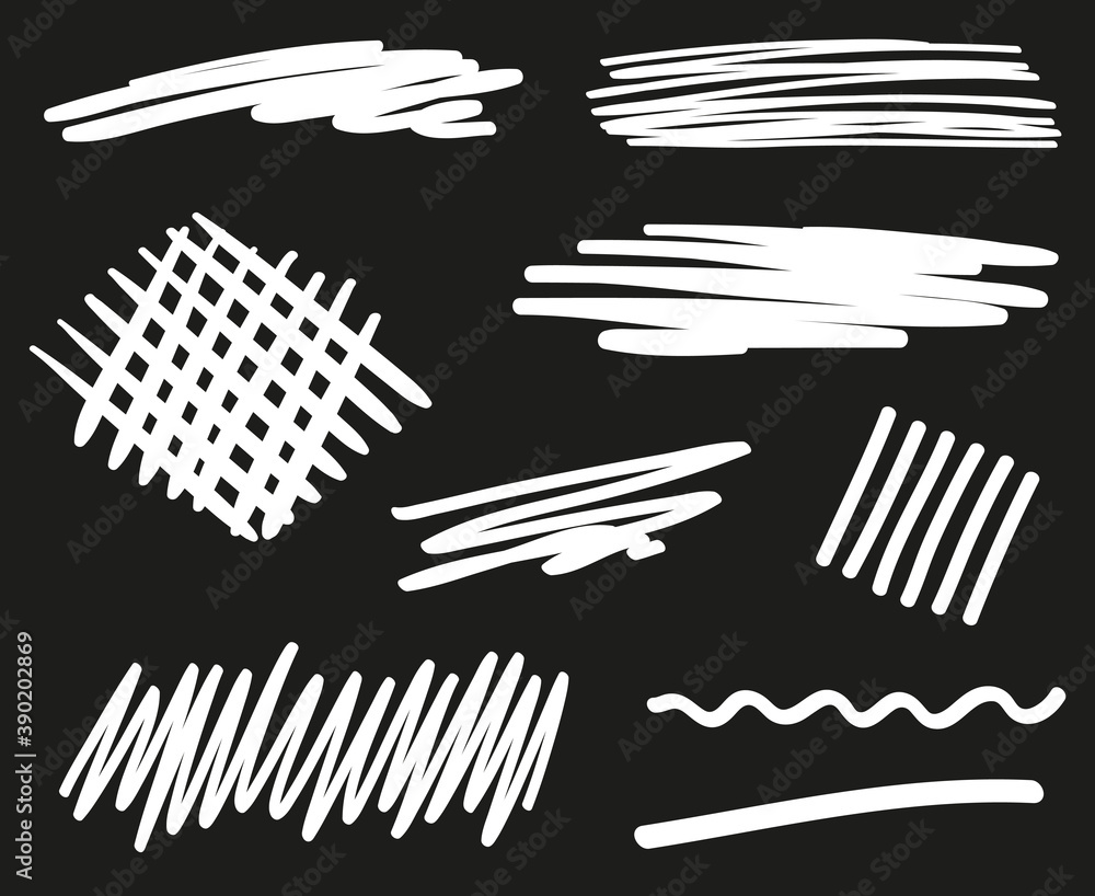 Abstract scrawls. Hand drawn underlines. Black and white illustration Abstract scrawls. Hand drawn underlines. Black and white illustration