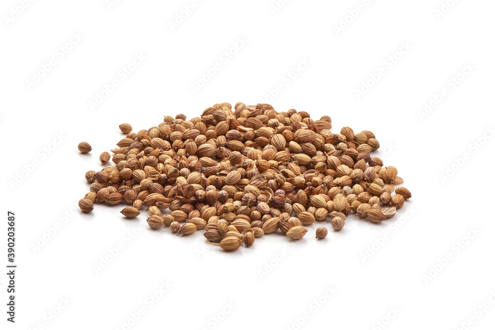 Coriander seeds, isolated on white background Coriander seeds, isolated on white background
