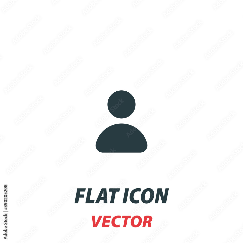 Person icon in a flat style. Vector illustration pictogram on white background. Isolated symbol suitable for mobile concept, web apps, infographics, interface and apps design Person icon in a flat style. Vector illustration pictogram on white background. Isolated symbol suitable for mobile concept, web apps, infographics, interface and apps design