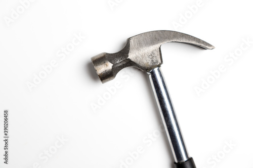 Silver hammer on a white background