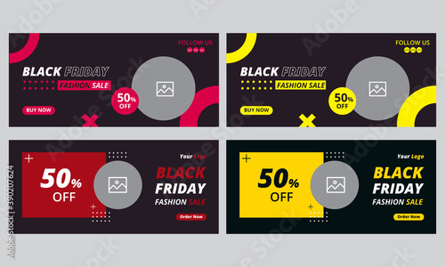Wallpaper Mural Black friday abstract banner design web template Set, Horizontal header web banner. Modern Geometric Blue Triangle cover header background for website design, Social Media Cover ads banner, flyer. Torontodigital.ca