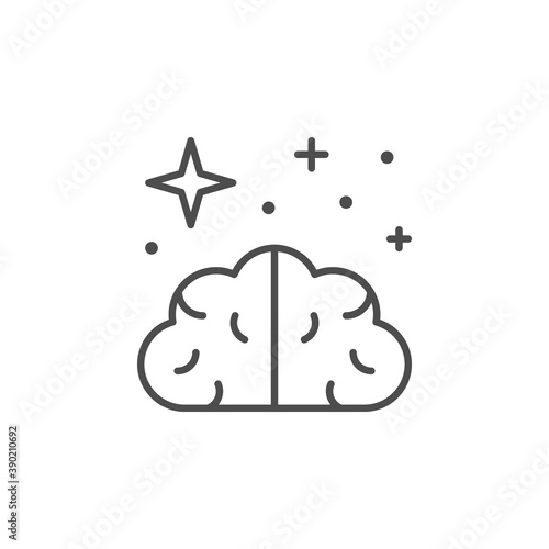 Clear mind line outline icon
