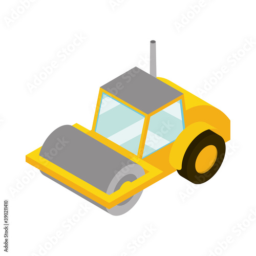 construction road roller truck machine isometric