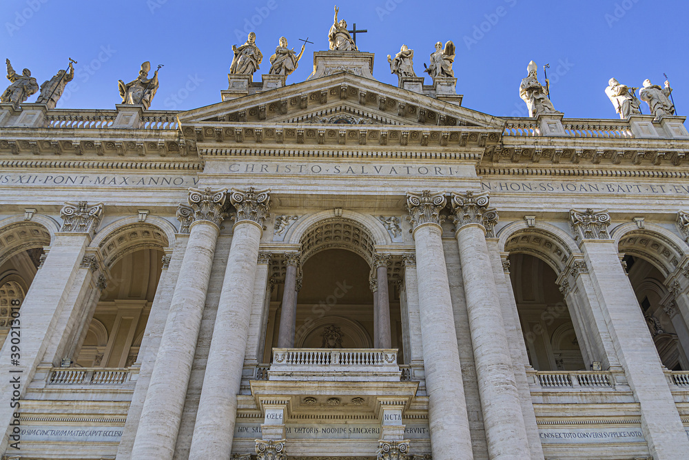 Fototapeta premium The Papal Archbasilica of St. John Lateran (Arcibasilica Papale di San Giovanni in Laterano) - official ecclesiastical seat of the Bishop of Rome. Italy.