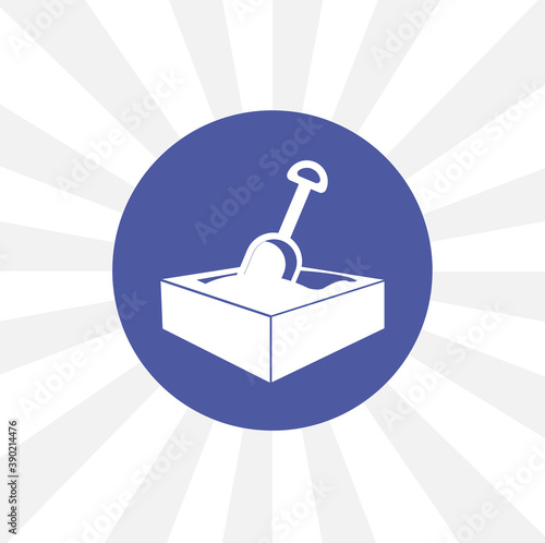 sandbox with shovel isolated simple solid vector icon