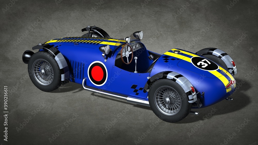 Fototapeta premium Sports Car 1947. 3D illustration