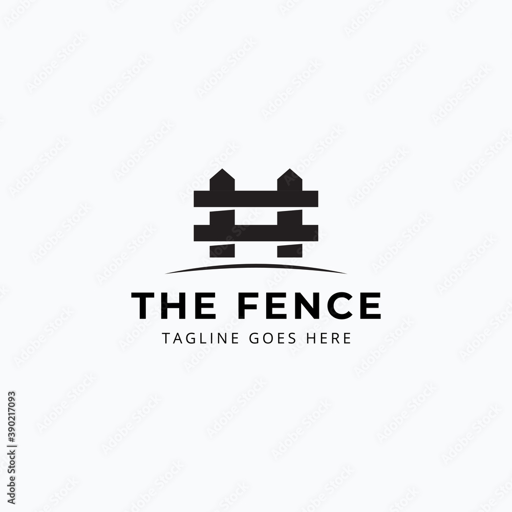 Silhouette fence logo vector illustration design