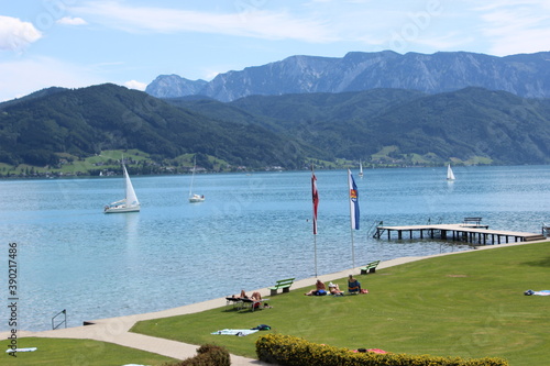 lake and mountains