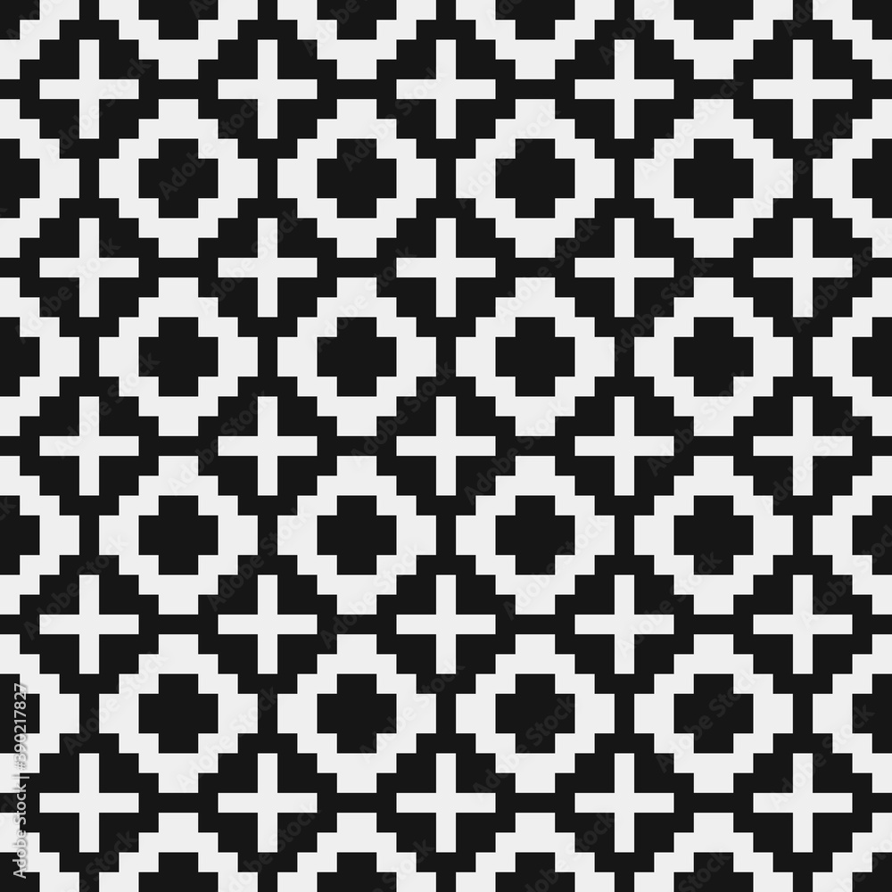 Fototapeta premium Abstract Cross Pattern Dots Logo generative computational art illustration