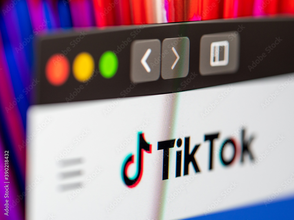 TikTok - Homepage of the service website Tiktok - picture of a computer