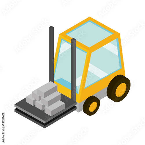 construction forklift special machine isometric