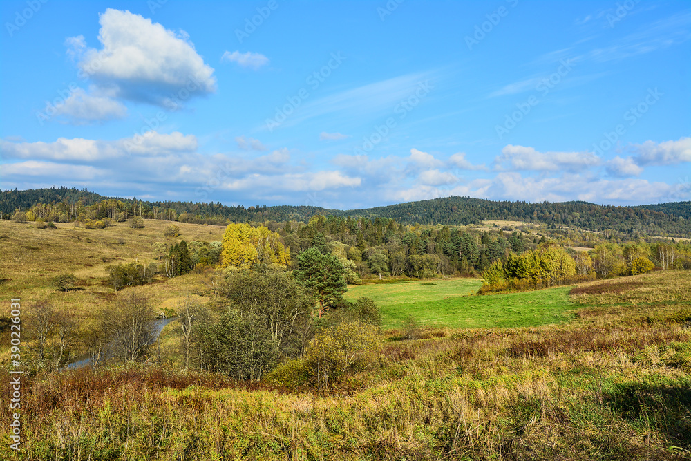 Bieszczady Mountains in Poland, beautiful autumn landscape