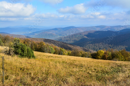 Bieszczady Mountains in Poland, beautiful autumn landscape