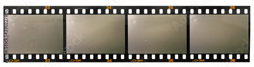 Φωτογραφία long blank or empty 35mm dia positive film strip or snip on white