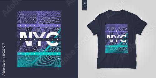 New York City. T-shirt geometric vector design, poster, print, template