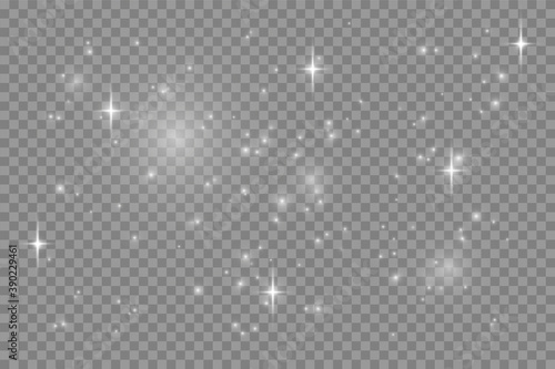 The dust sparks and golden stars shine with special light.