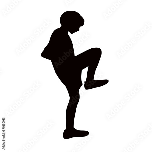 a boy body silhouette vector