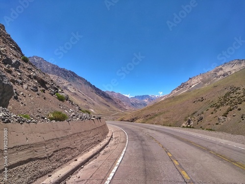 Andes Mountains - Cordillera de los Andes, Argentina/Chile. The Andes are the longest continental mountain range in the world, forming a continuous highland along the western edge of South America.