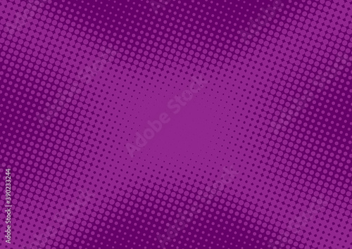 Bright violet and purple pop art comic background with halftone effect, vector illustration