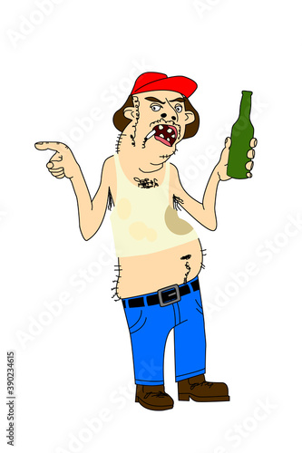 Canvas Print Angry Redneck Pointing Finger