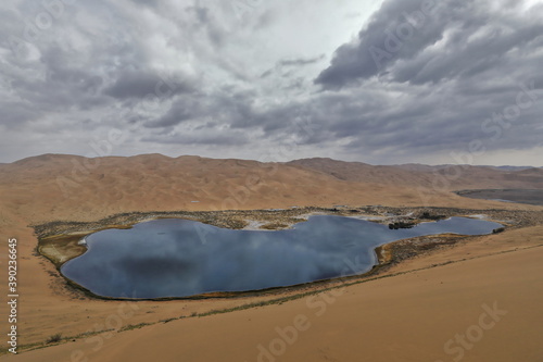 Sumu Jaran-Sumu Barun Jaran Lakes among dunes-Badain Jaran Desert-Inner Mongolia-China-1090