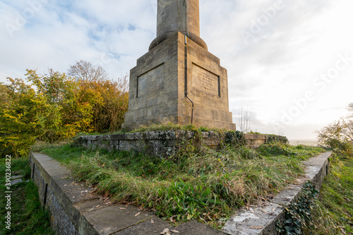 View of the Admiral Hood Monument near Compton Dundon in somerset photo
