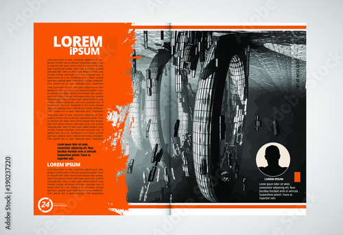 Brochure, ebook or presentation mockup ready for use, vector illustration easy to editable