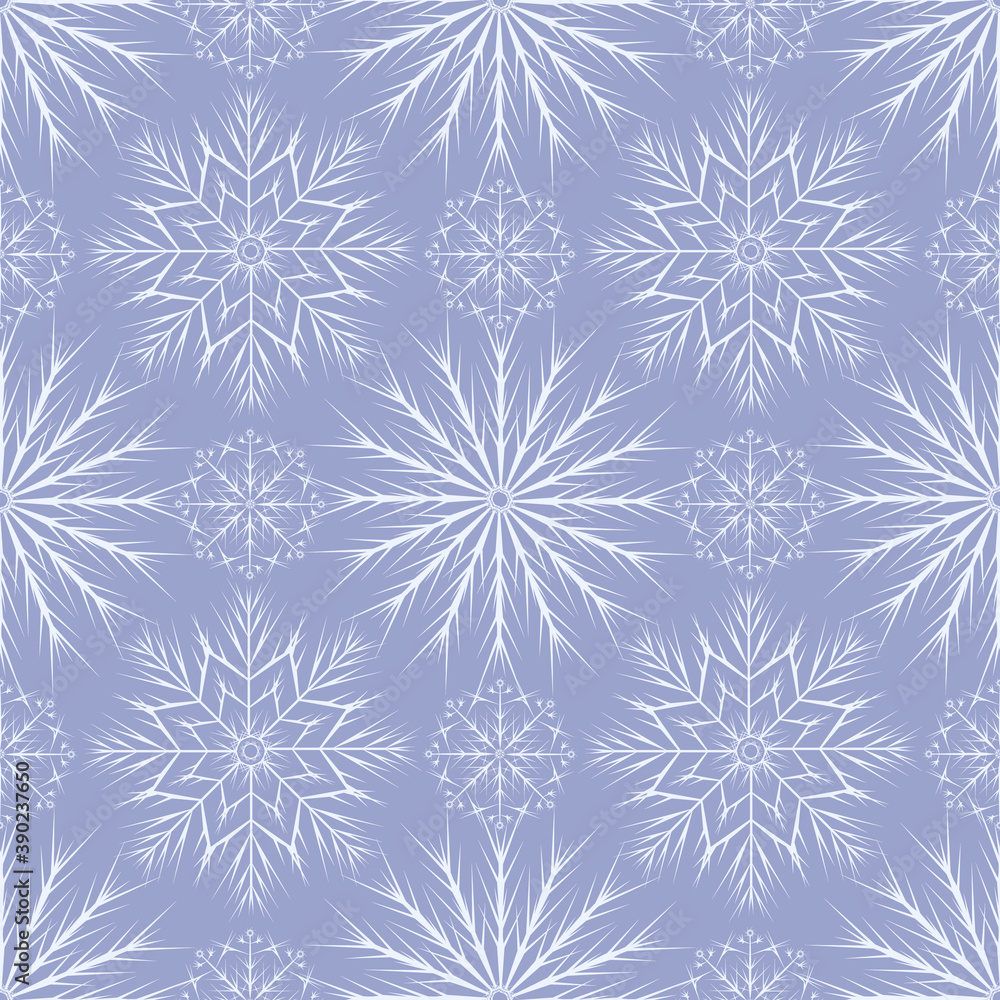 Seamless pattern with snowflakes. Winter endless background with fragile different crystals.Christmas and New Year festive decor.Vector illustration Seamless pattern with snowflakes. Winter endless background with fragile different crystals.Christmas and New Year festive decor.Vector illustration