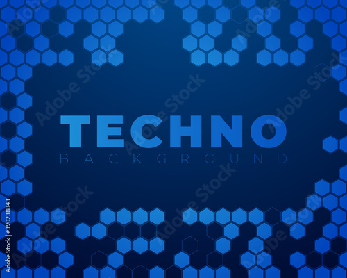 Abstract hexagons vector background. Blue geometric vector illustration. Creative design template.