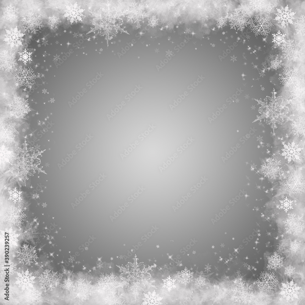 Snow background. Grey Christmas snowfall with defocused flakes. Winter concept with falling snow. Holiday texture and white snowflakes. Snow background. Grey Christmas snowfall with defocused flakes. Winter concept with falling snow. Holiday texture and white snowflakes.
