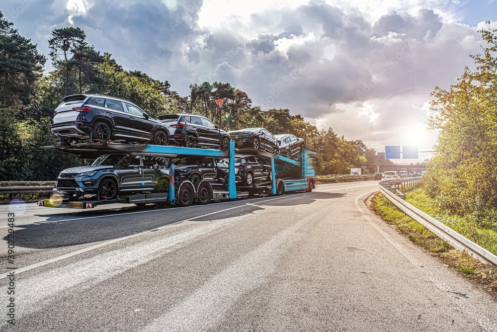 truck on the roads of Europe . Logistics and transportation