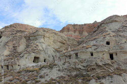 The troglodyte houses of Arguedas  Navarre  Spain